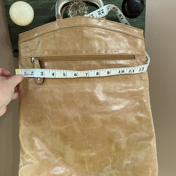 Antoni Lightly Distressed Leather Handbag -Latte - Picture 5 of 13